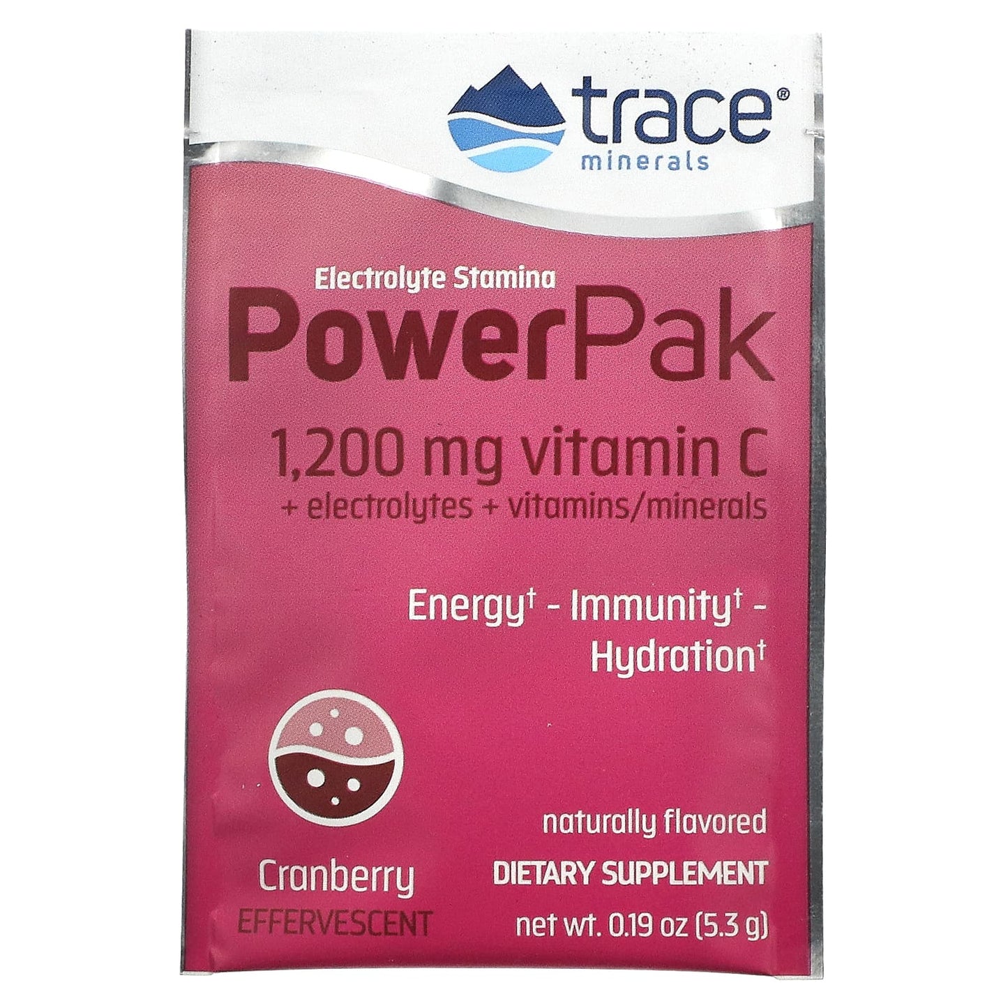 Trace Minerals ®, Electrolyte Stamina PowerPak, Cranberry, 30 Packets, 0.19 oz (5.3 g) Each