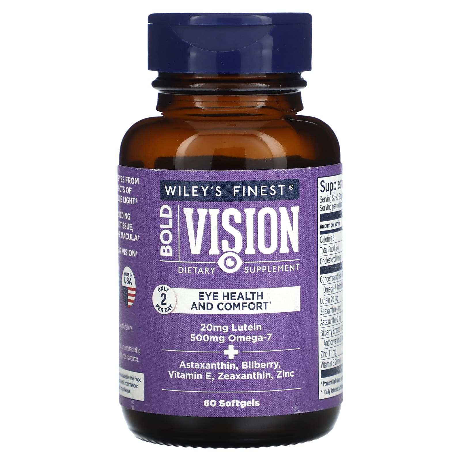 Wiley's Finest-Bold Vision-60 Softgels