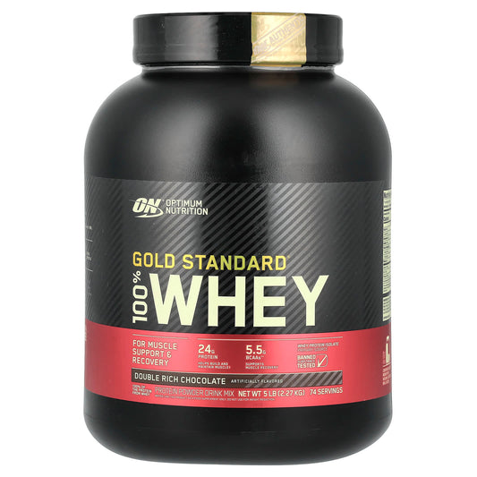 Optimum Nutrition-Gold Standard 100% Whey-Double Rich Chocolate-5 lbs (2.27 kg)