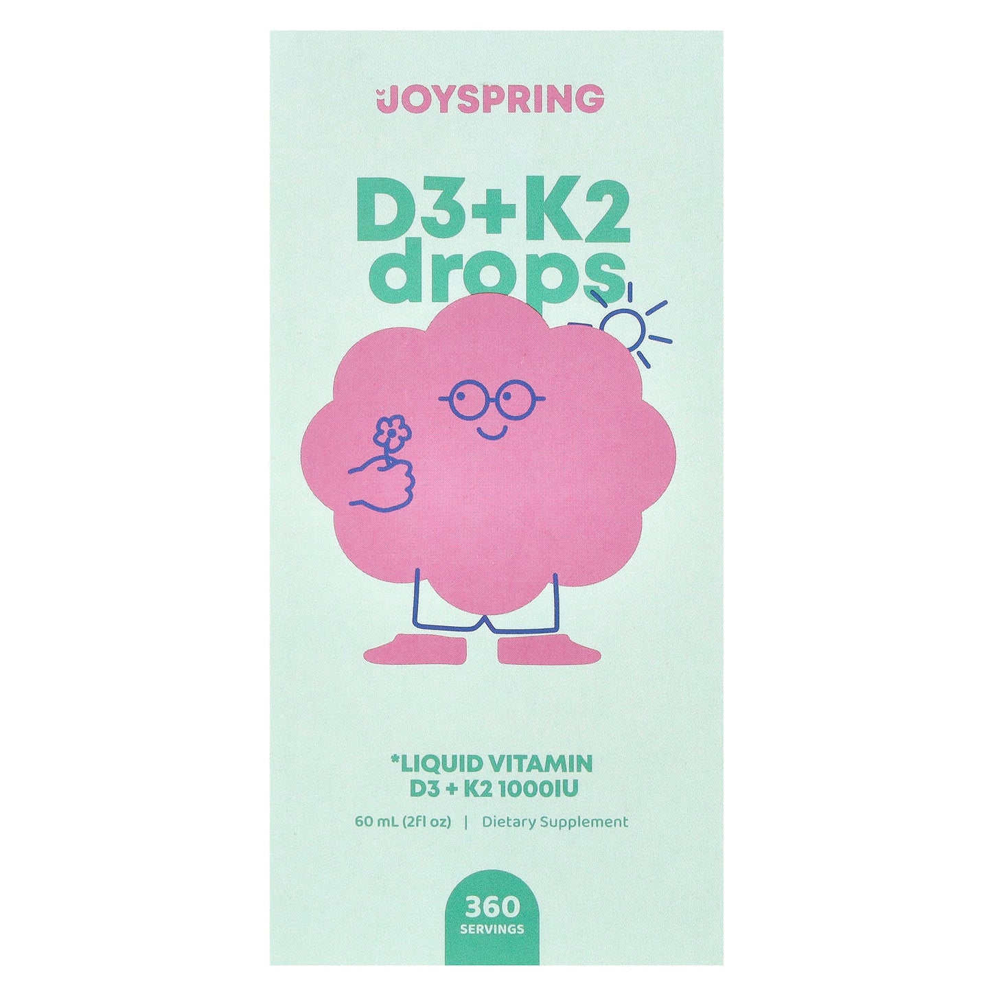 JoySpring-D3 + K2 Drops-2 fl oz (60 ml)