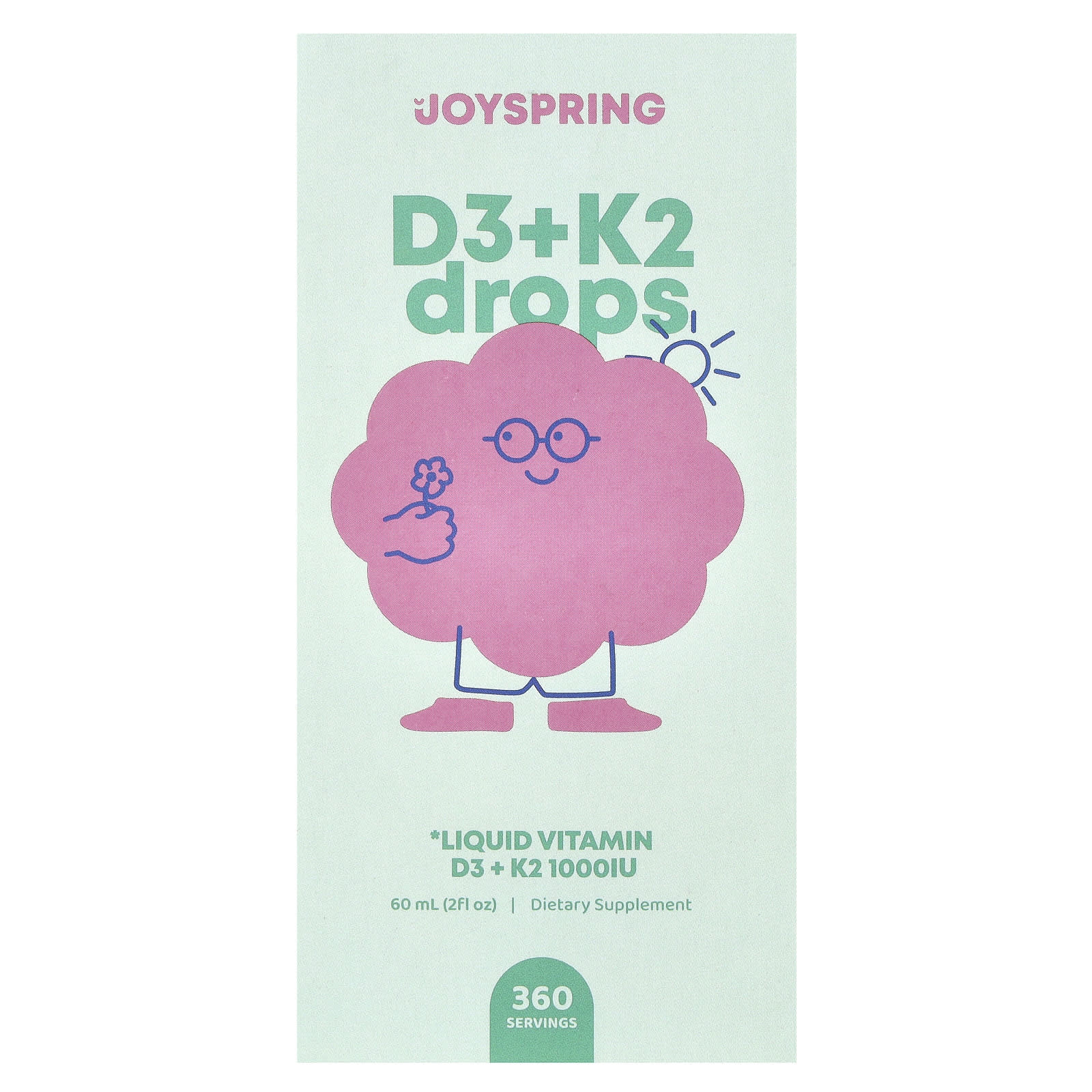 JoySpring-D3 + K2 Drops-2 fl oz (60 ml)