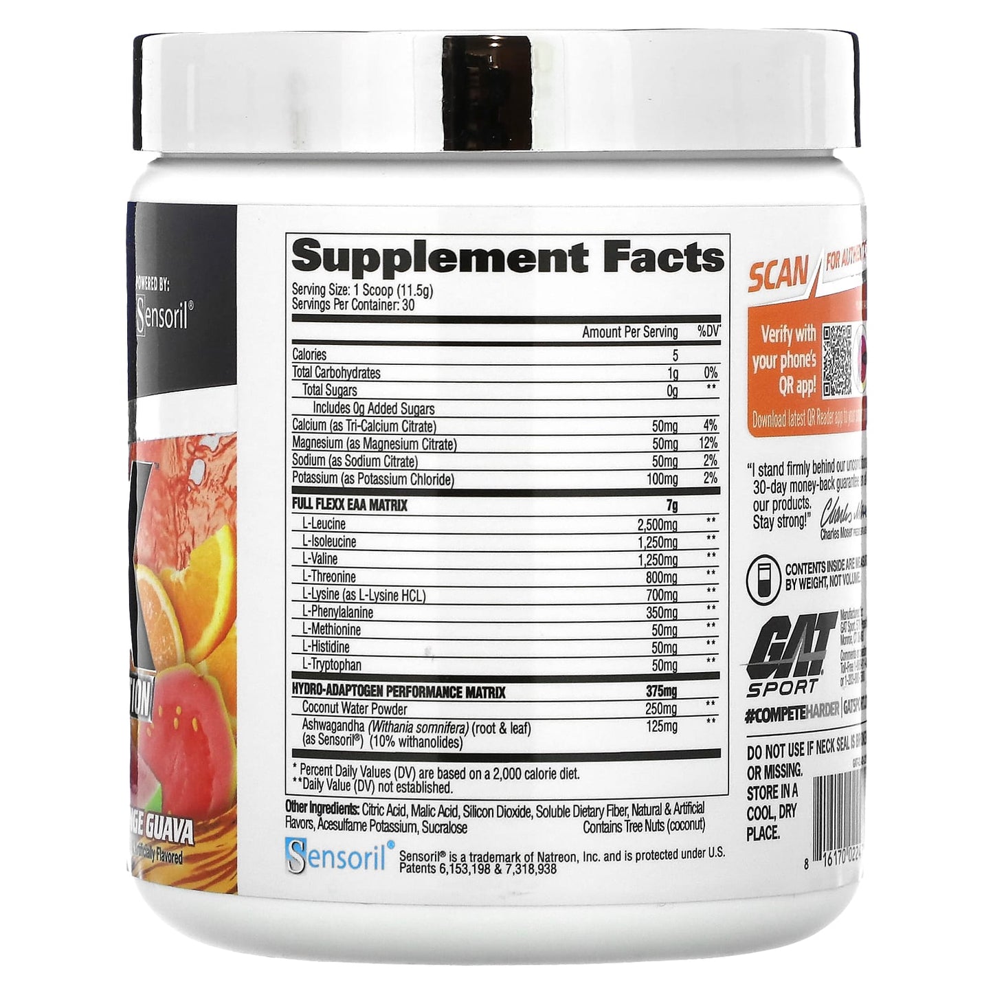 GAT, Flexx EAAs + Hydration, Orange Guava, 12.2 oz (345 g)