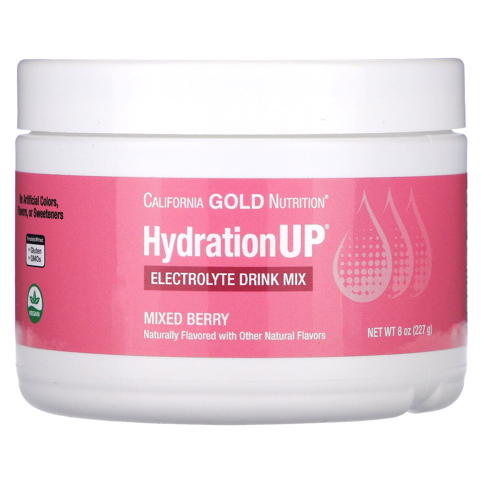 California Gold Nutrition-HydrationUP - Electrolytes Mixed Berry-8 oz (227 g)