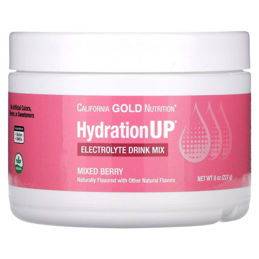 California Gold Nutrition-HydrationUP - Electrolytes Mixed Berry-8 oz (227 g)