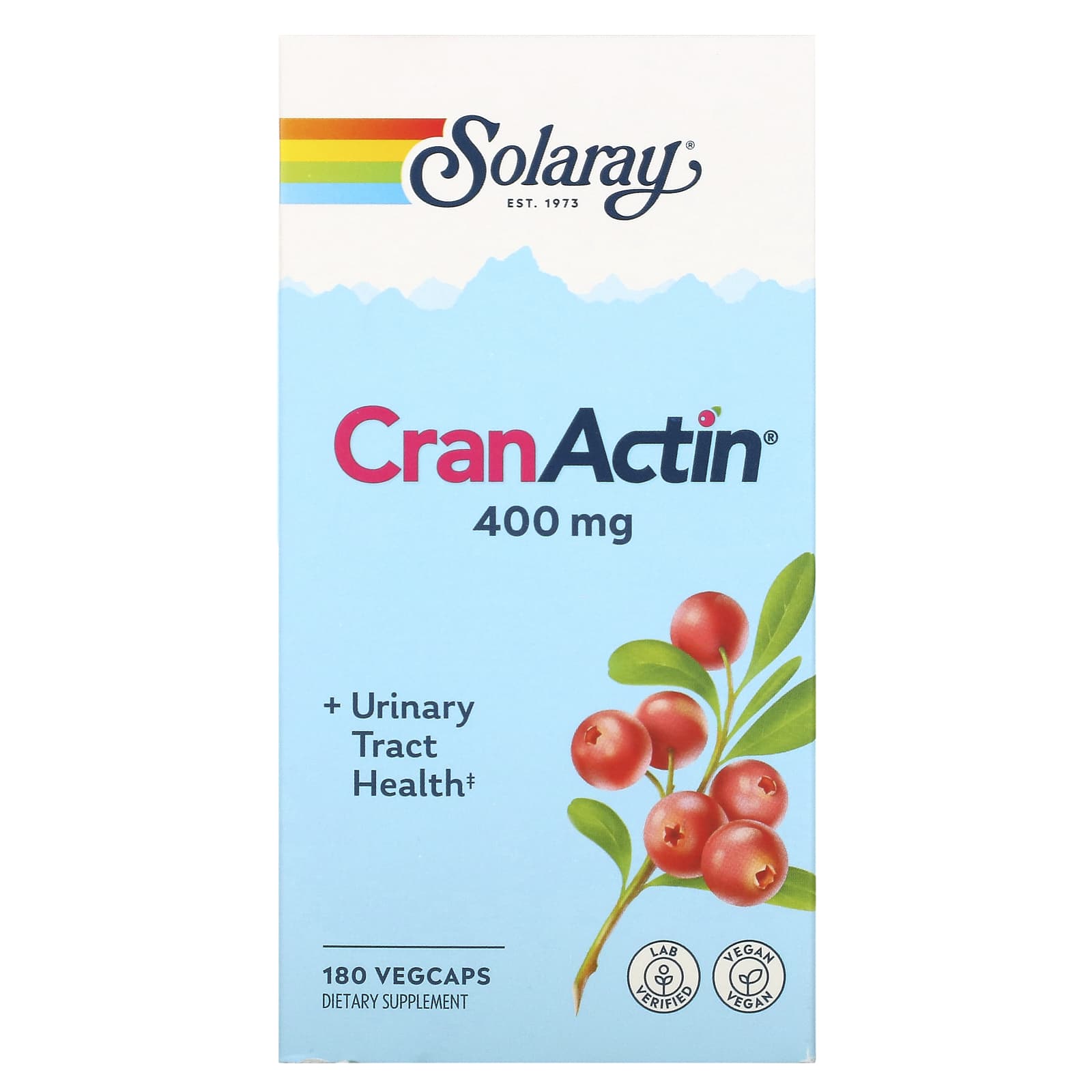 Solaray-CranActin-Urinary Tract Health-400 mg-180 VegCaps