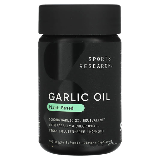 Sports Research-Garlic Oil-Plant-Based-150 Veggie Softgels