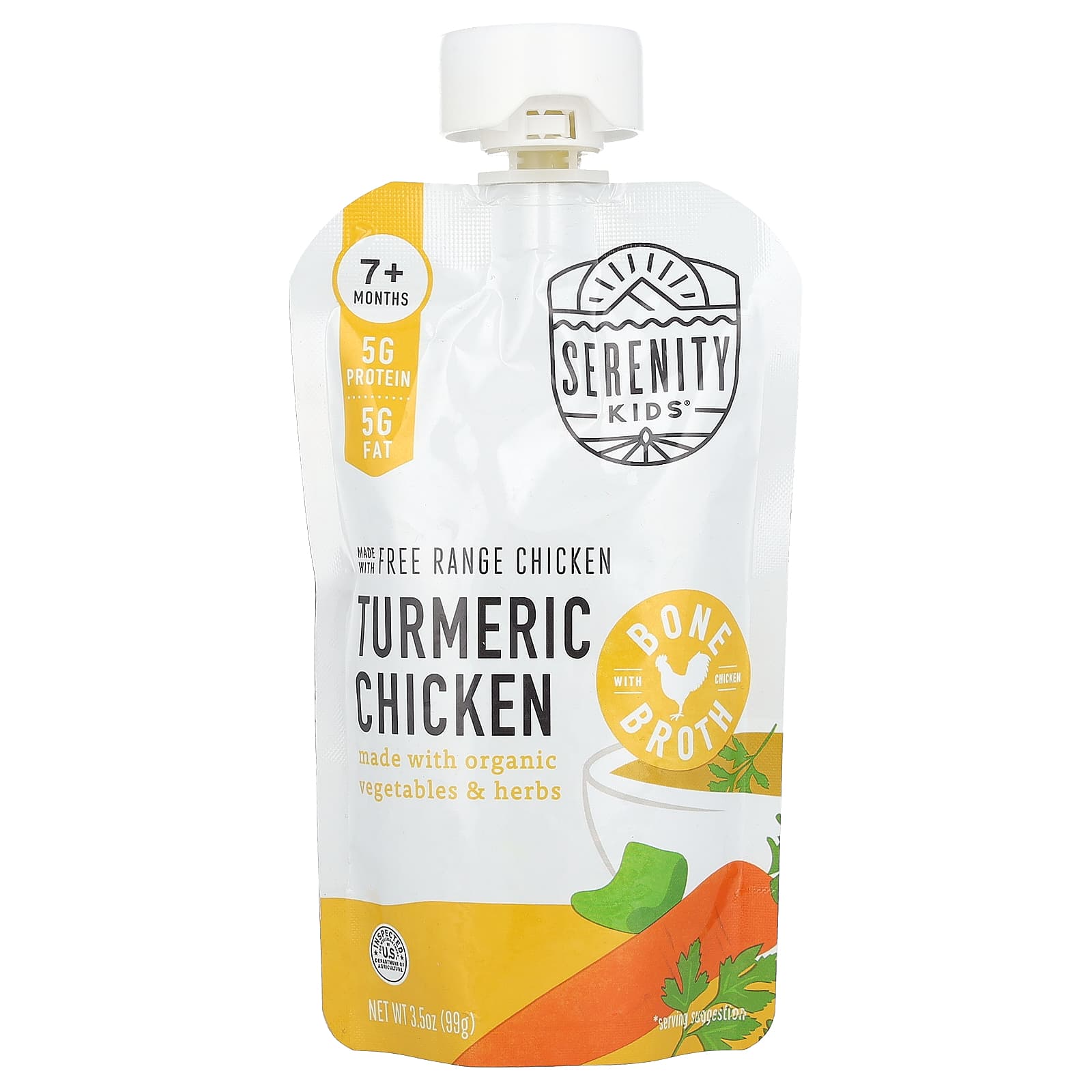 Serenity Kids-Turmeric Chicken with Organic Vegetables & Herbs-7+ Months-3.5 oz (99 g)