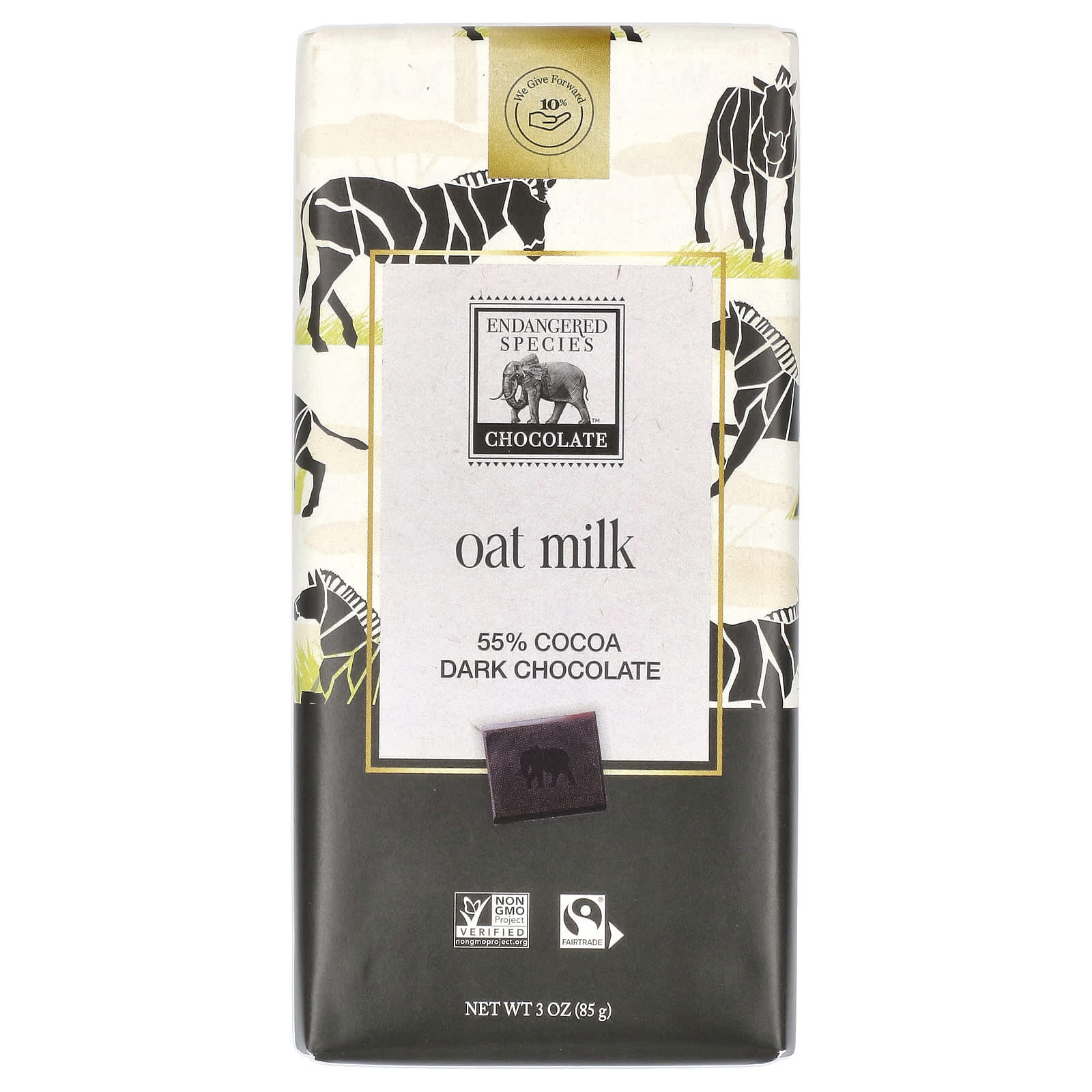 Endangered Species Chocolate-Oat Milk + Dark Chocolate-55% Cocoa-3 oz (85 g)