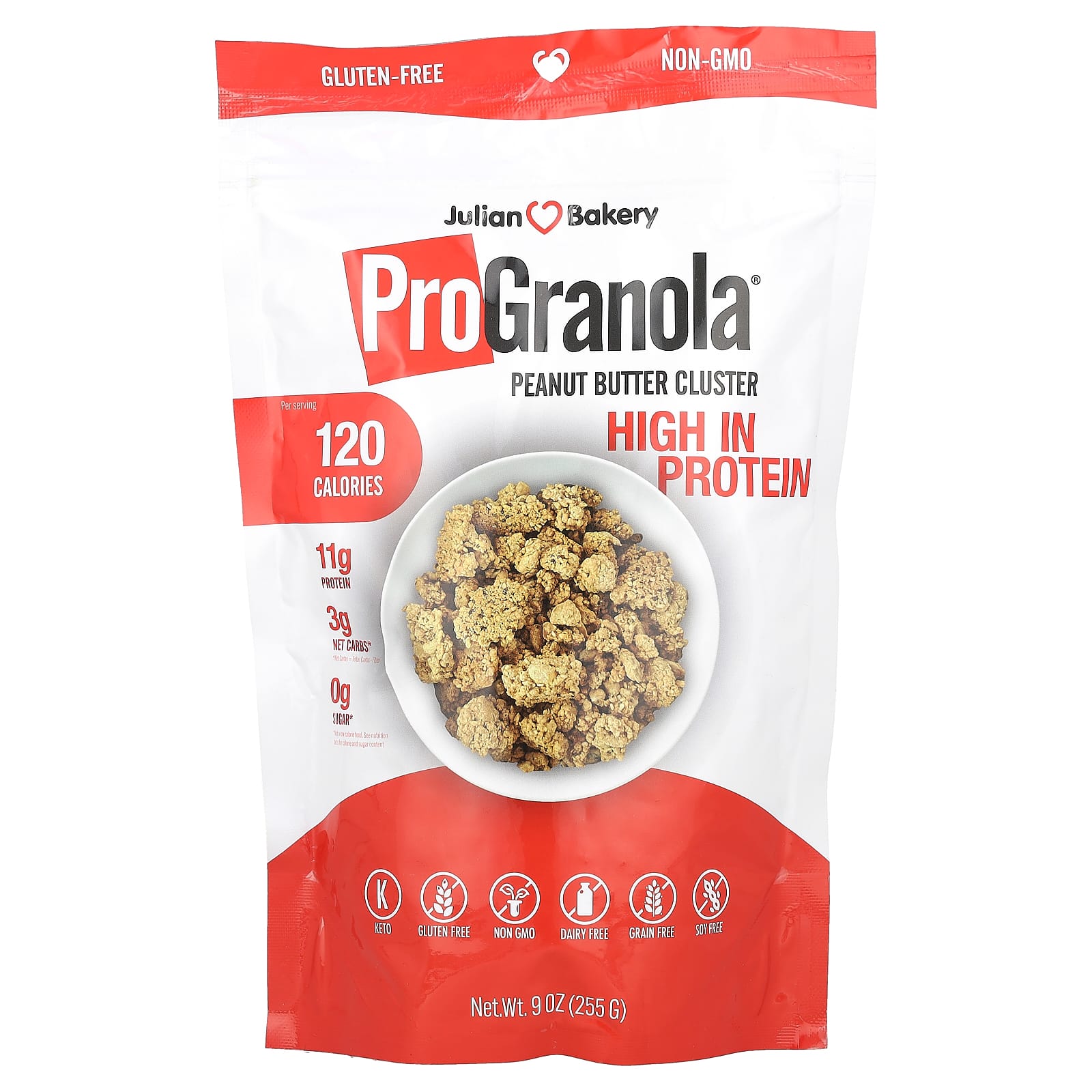 Julian Bakery-ProGranola-Peanut Butter Cluster-9 oz (255 g)