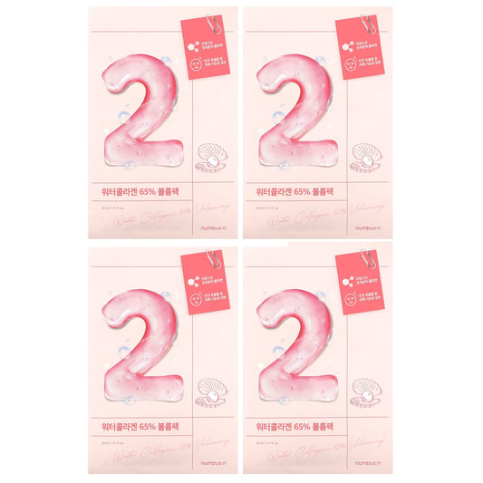 Numbuzin-Water Collagen 65% Voluming Beauty Sheet Mask-No.2-4 Sheets-1.11 fl oz (33 ml) Each