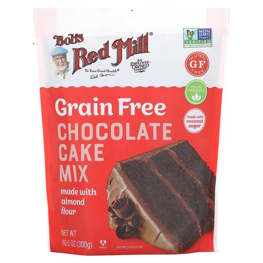 Bob's Red Mill-Grain Free Chocolate Cake Mix-Made with Almond Flour-10.5 oz (300 g)