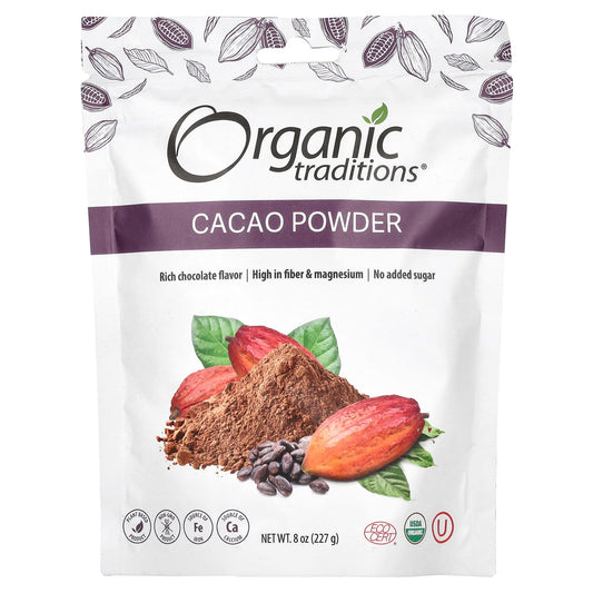 Organic Traditions-Cacao Powder-8 oz (227 g)