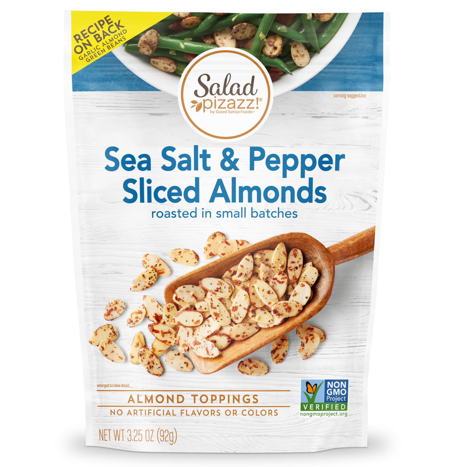 Salad Pizazz!-Almond Toppers-Sea Salt & Pepper Sliced Almonds-3.25 oz (92 g)