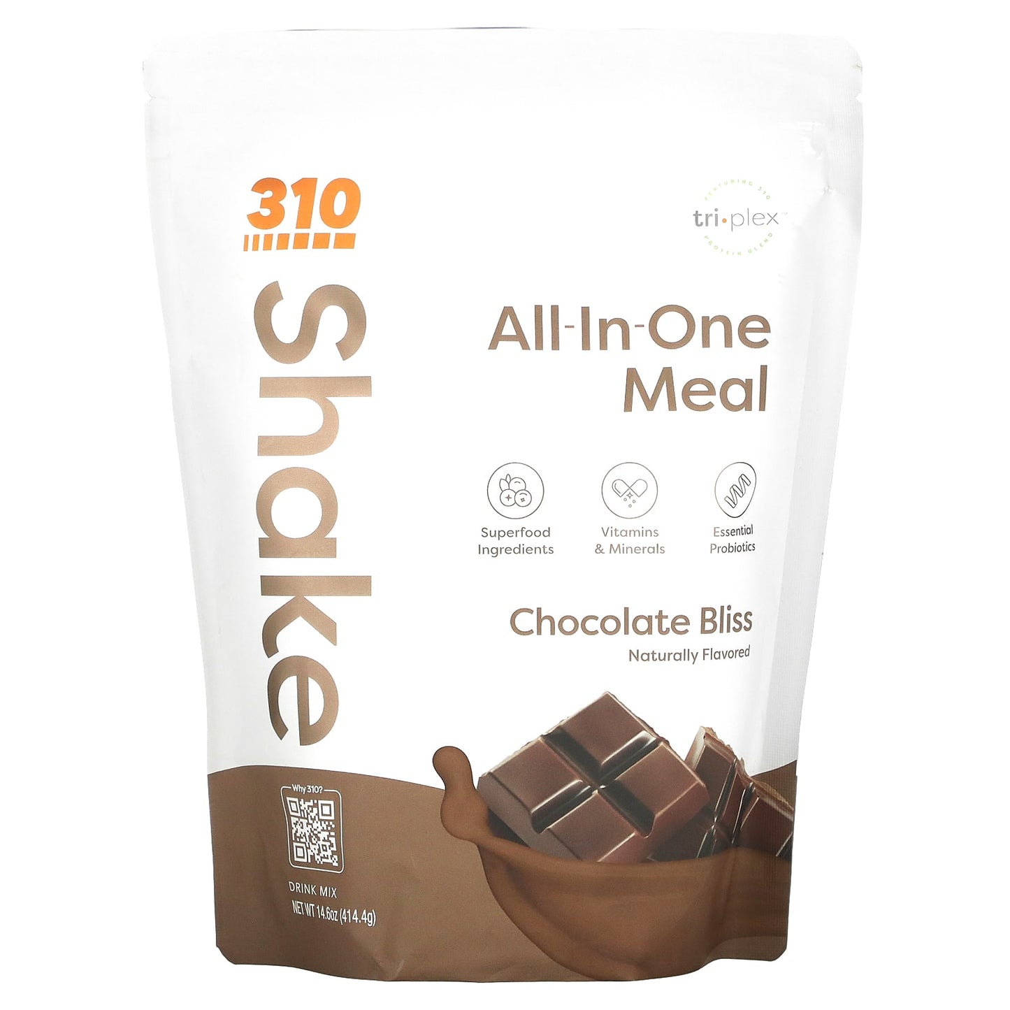 310 Nutrition-All-In-One Meal Shake-Chocolate Bliss-14.6 oz (414.4 g)