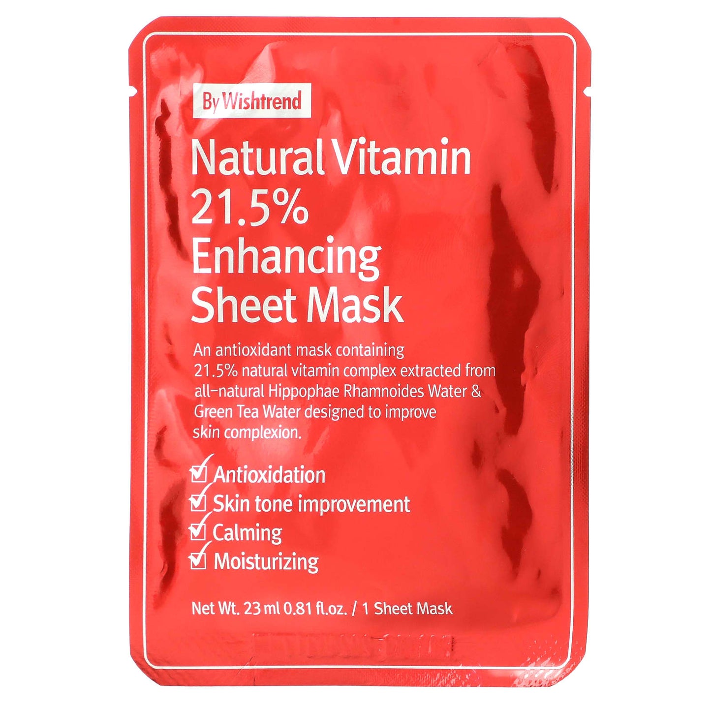 By Wishtrend-Natural Vitamin 21.5% Enhancing Beauty Sheet Mask-1 Sheet-0.81 fl oz (23 ml)