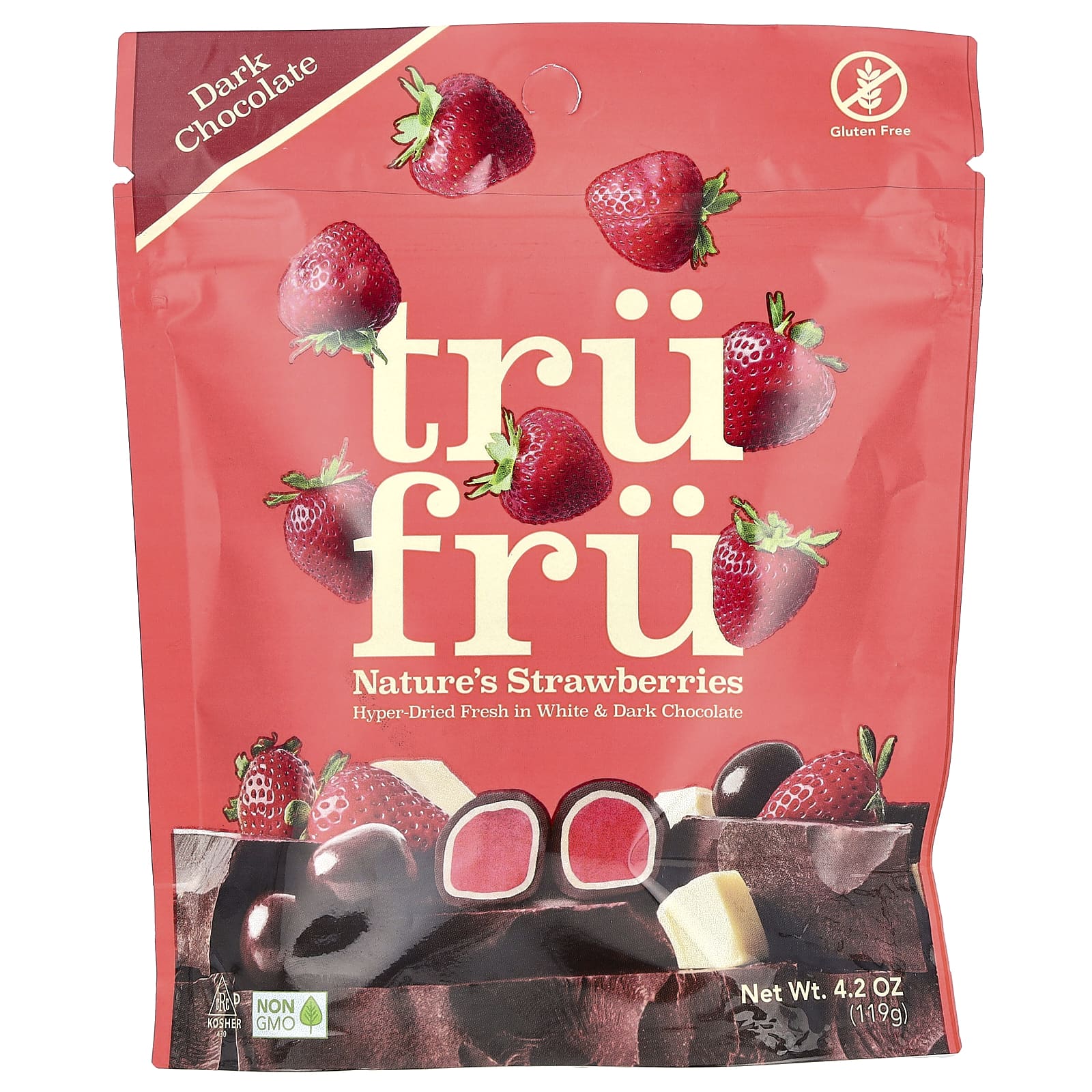 Tru Fru-Nature's Strawberries-Dark Chocolate-4.2 oz (119 g)