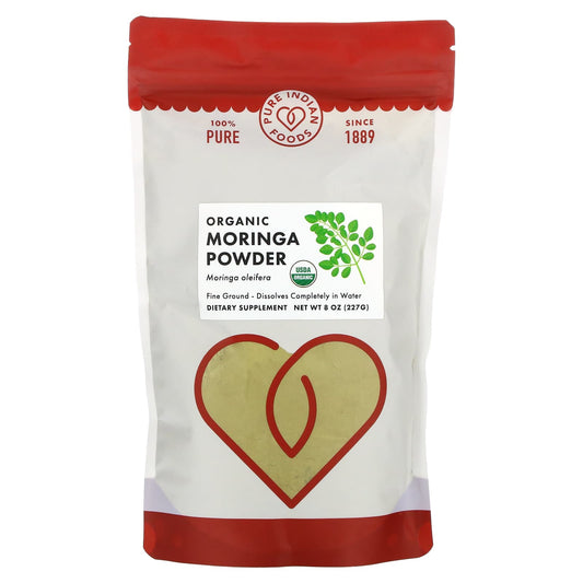 Pure Indian Foods-Organic Moringa Powder-8 oz (227 g)