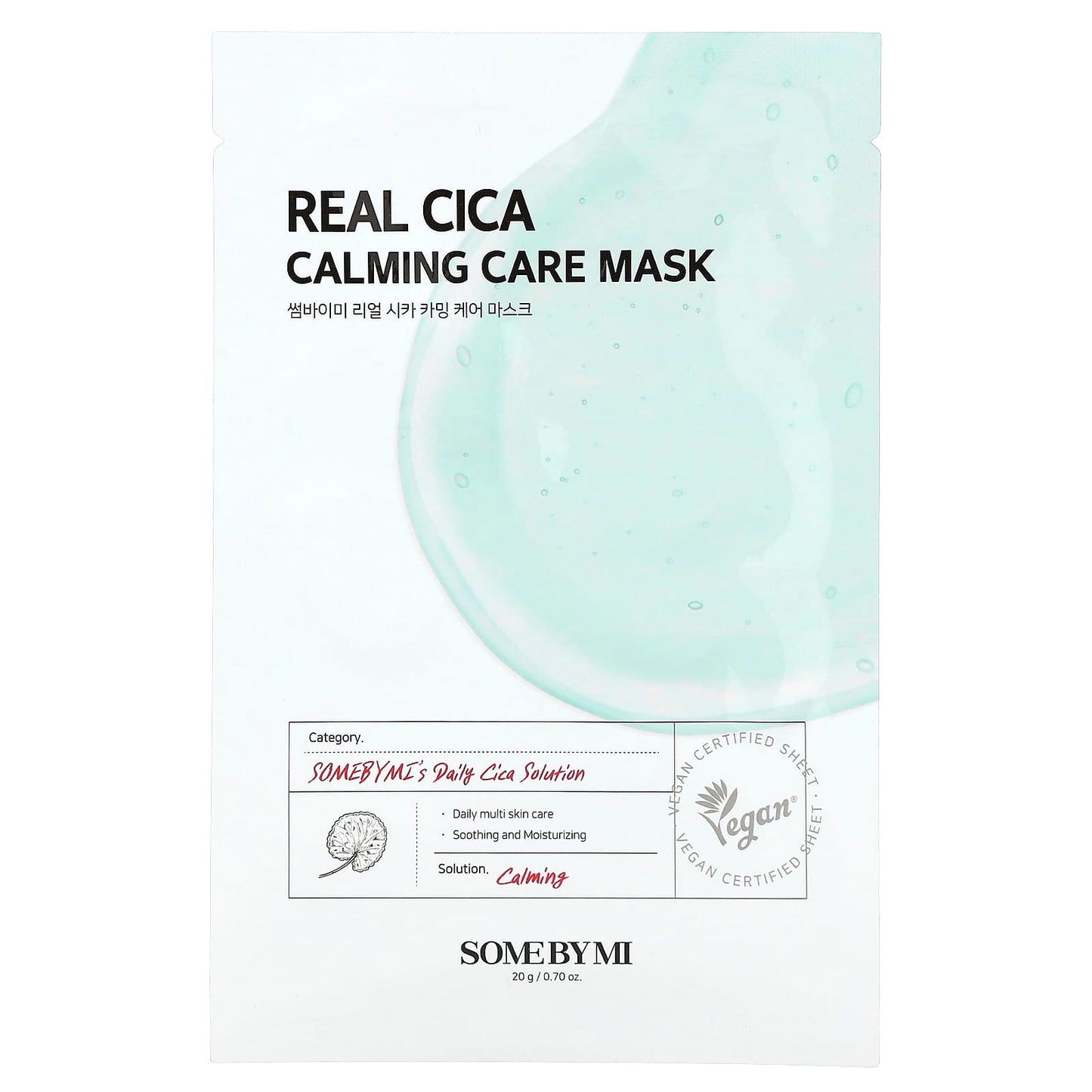 SOME BY MI-Real Cica-Calming Care Beauty Mask-1 Sheet-0.70 oz (20 g)