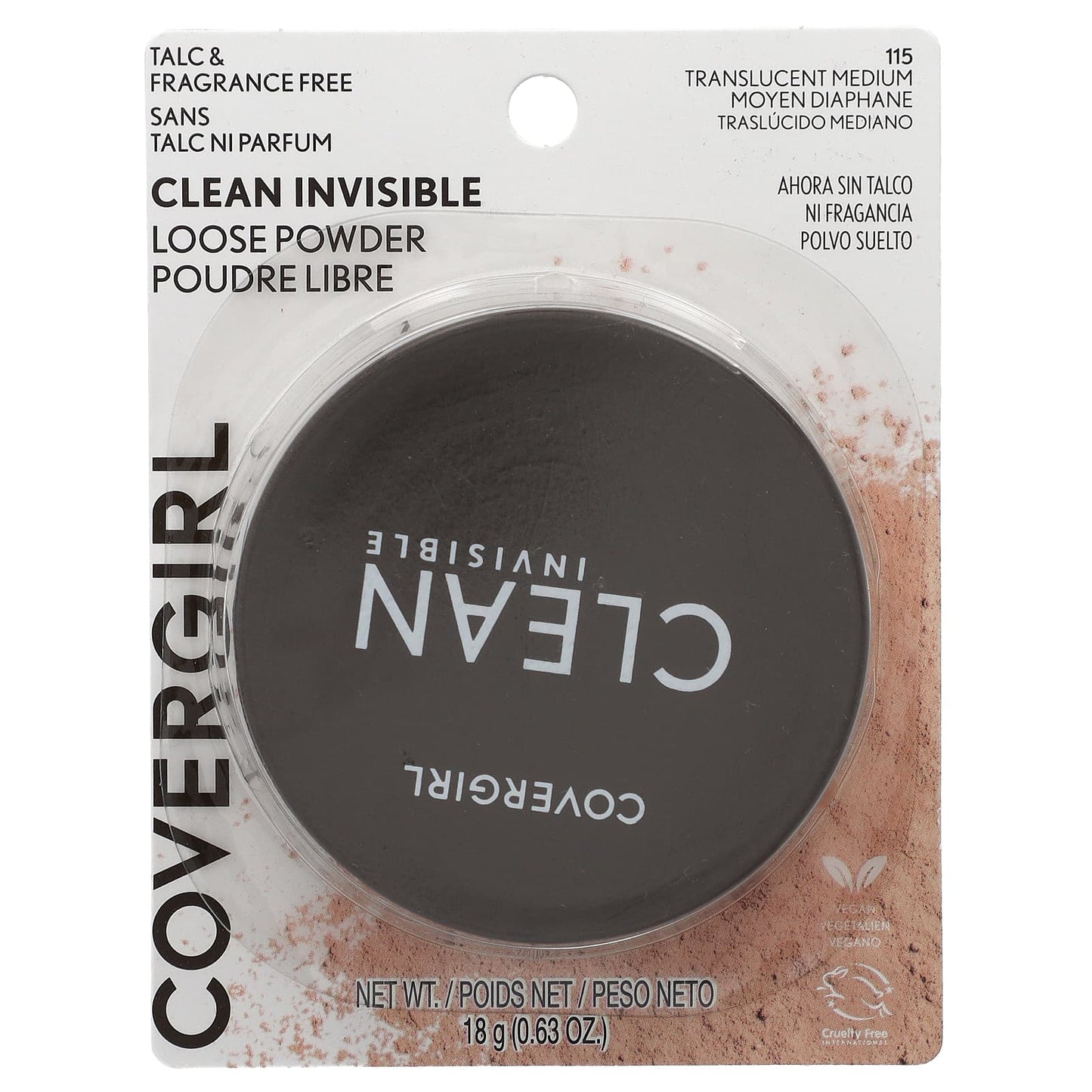 Covergirl, Clean Invisible, Loose Powder, 115 Translucent Medium, 0.63 oz (18 g)