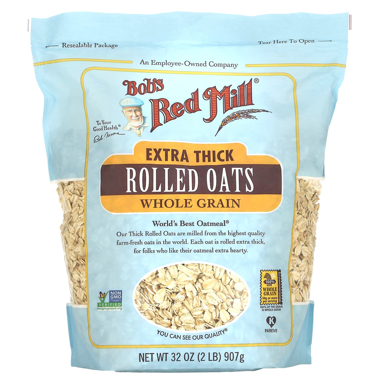 Bob's Red Mill-Extra Thick Rolled Oats-Whole Grain-32 oz (907 g)