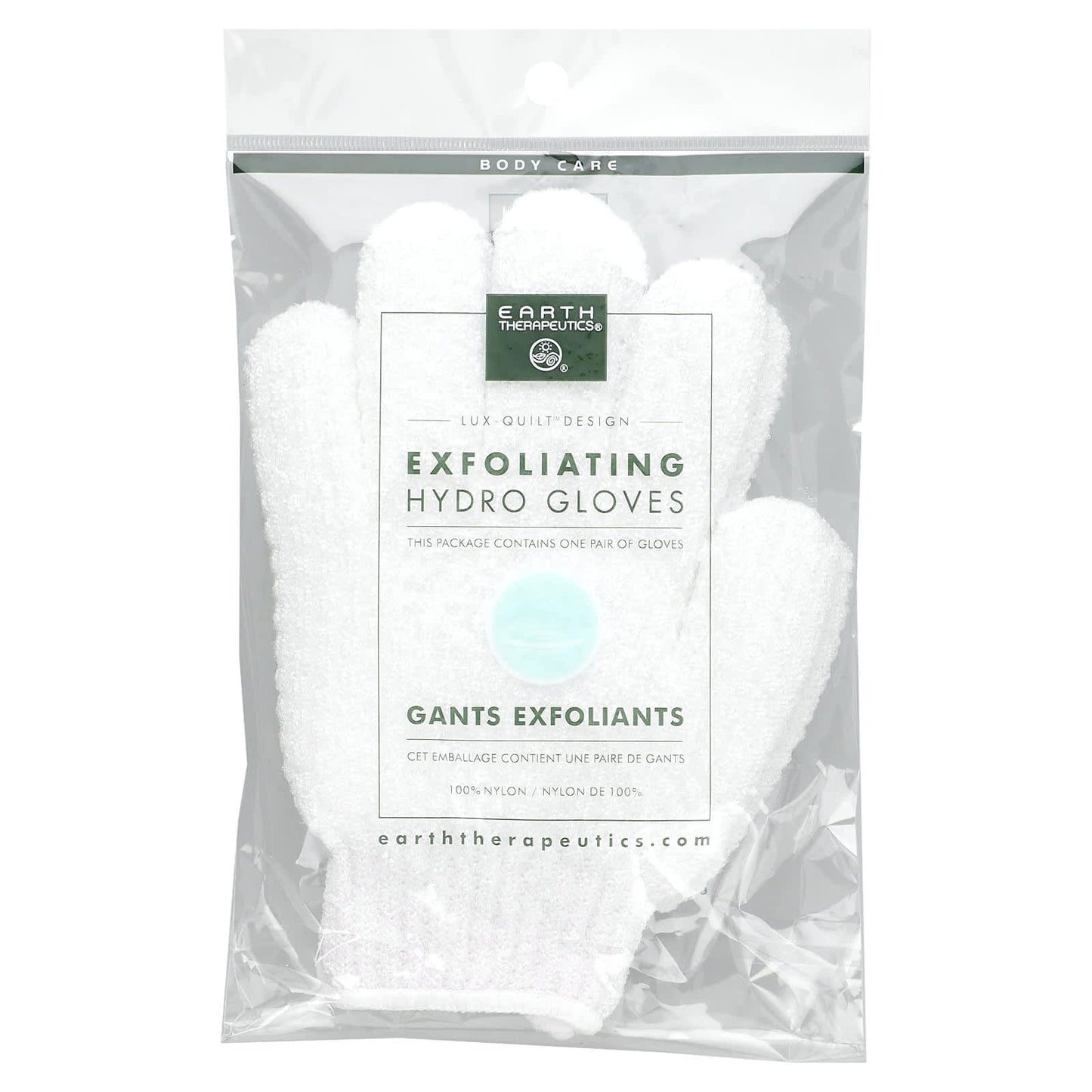 Earth Therapeutics-Exfoliating Hydro Gloves-White-1 Pair