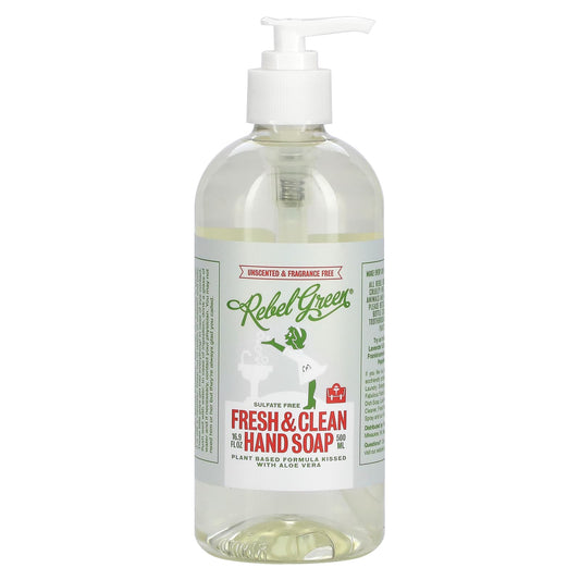 Rebel Green-Fresh & Clean Hand Soap-Unscented-16.9 fl oz (500 ml)