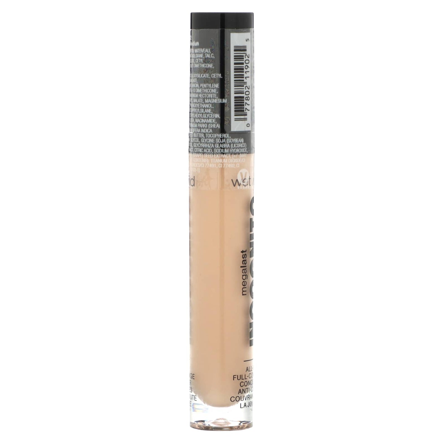 wet n wild, MegaLast, Incognito, All-Day Full-Coverage Concealer, 1111902 Light Medium, 0.18 fl oz (5.5 ml)