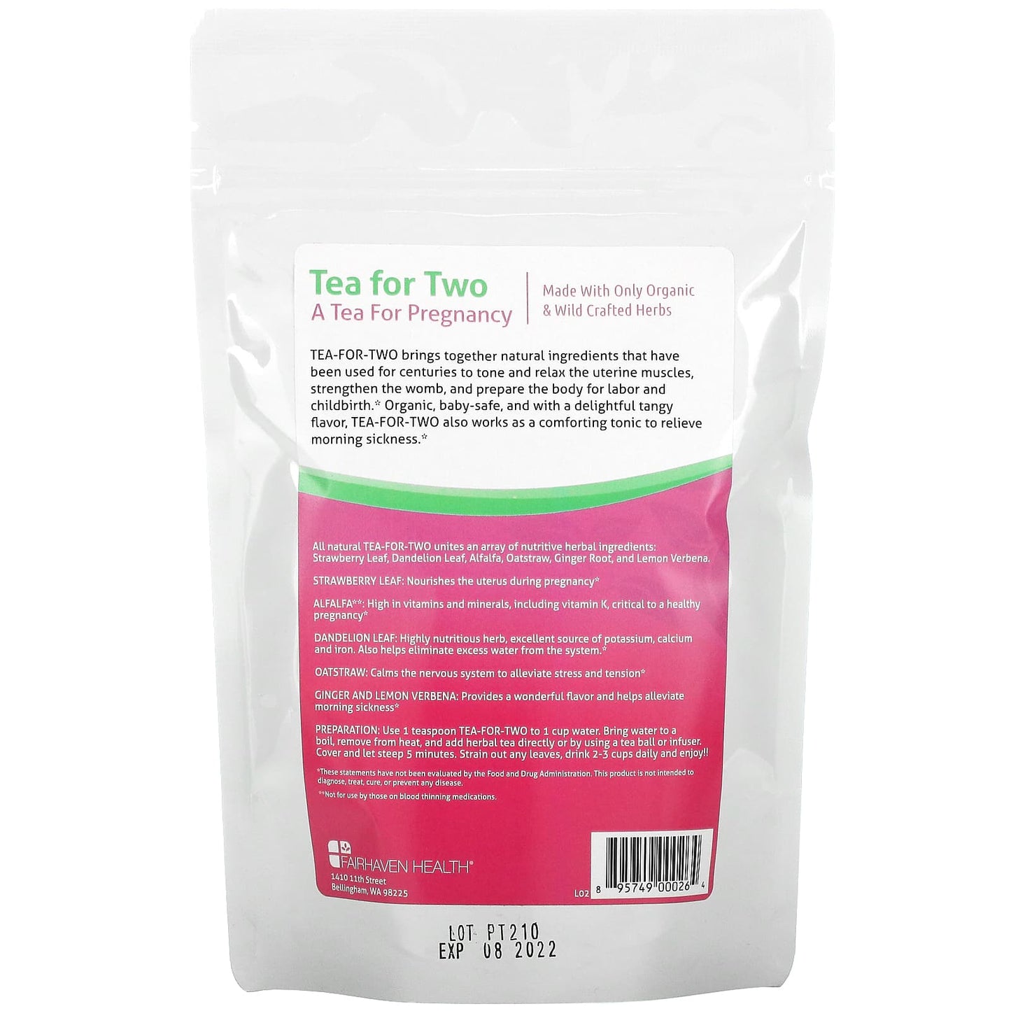 Fairhaven Health, Tea-for-Two, A Tea For Pregnancy,  4 oz