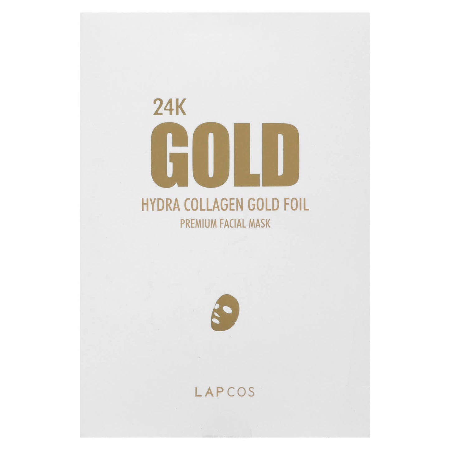 Lapcos, 24K Gold Hydra Collagen Gold Foil, Premium Facial Beauty Sheet Mask, 5 Sheets, 0.88 oz (25 g) Each