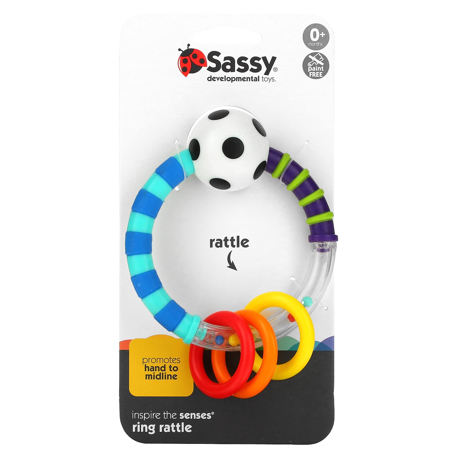 Sassy-Inspire The Senses-Ring Rattle-0+ Months-1 Count