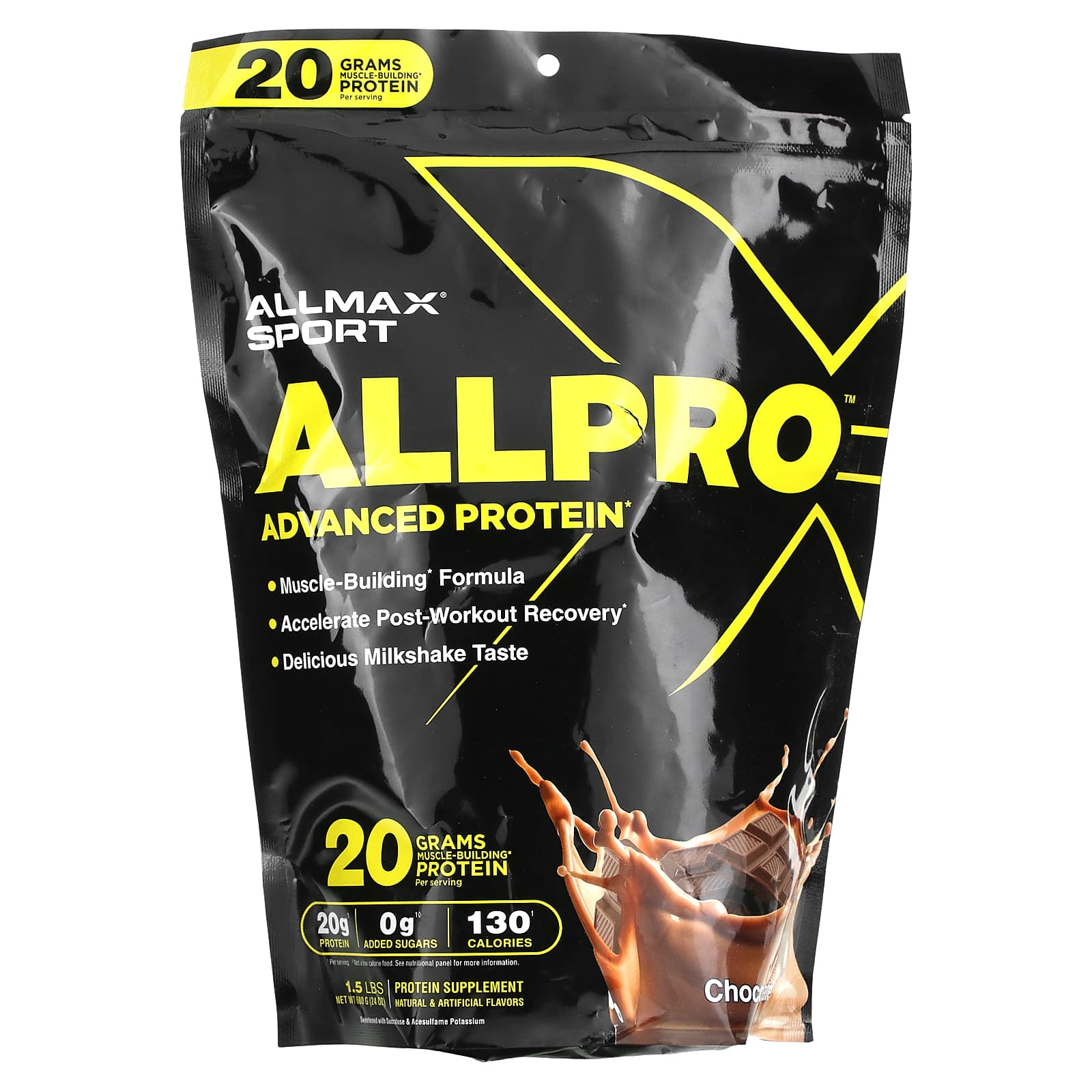 ALLMAX-Sport-ALLPRO Advanced Protein-Chocolate-1.5 lbs (680 g)