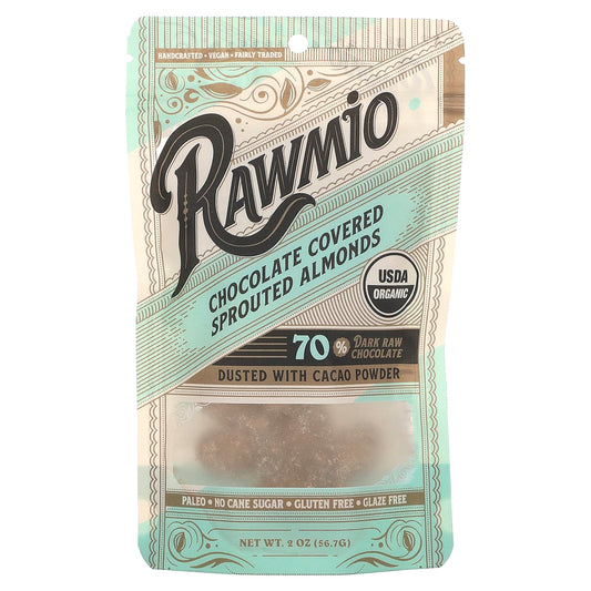 Rawmio-Chocolate Covered Sprouted Almonds-2 oz (56.7 g)