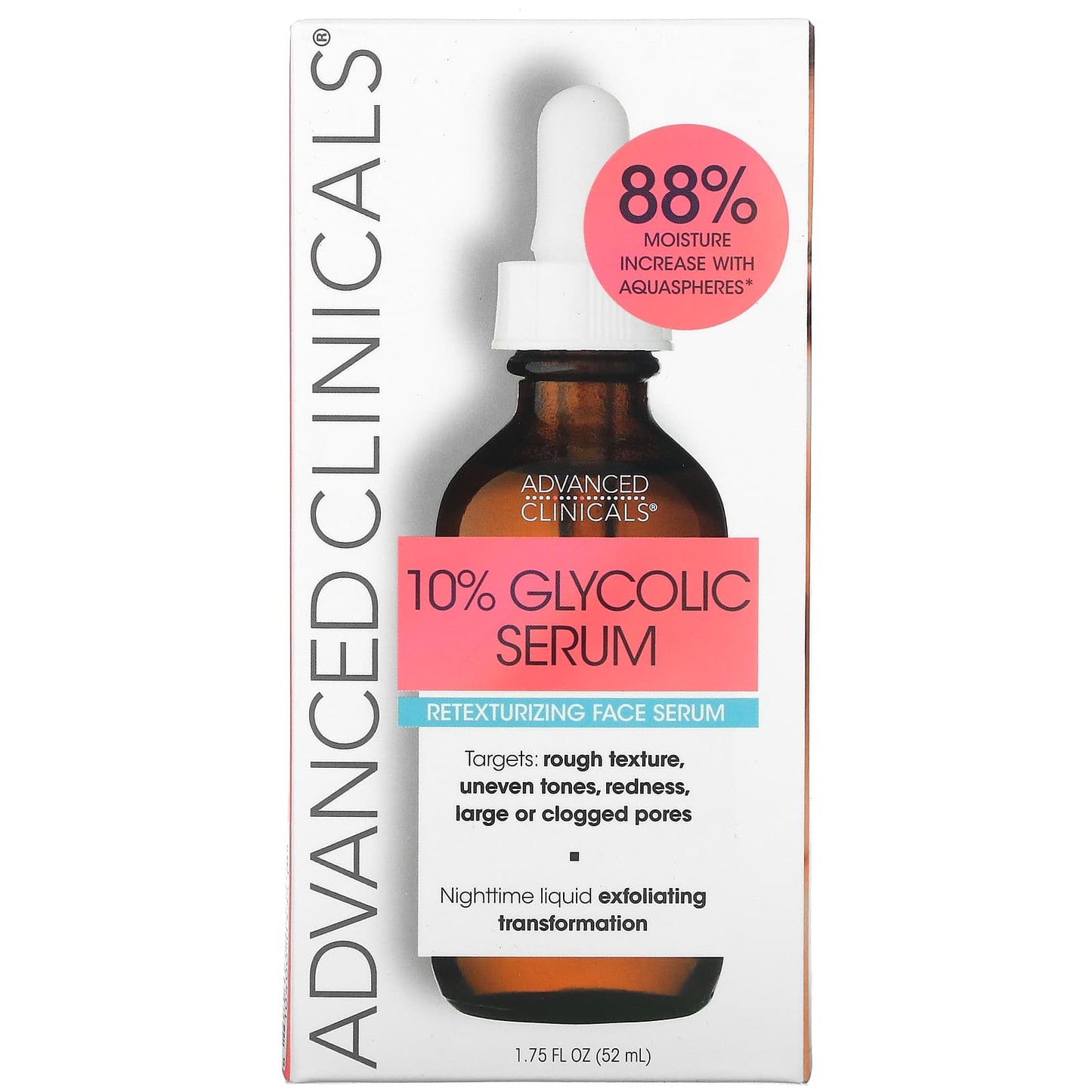 Advanced Clinicals, 10% Glycolic Serum, 1.75 fl oz (52 ml)