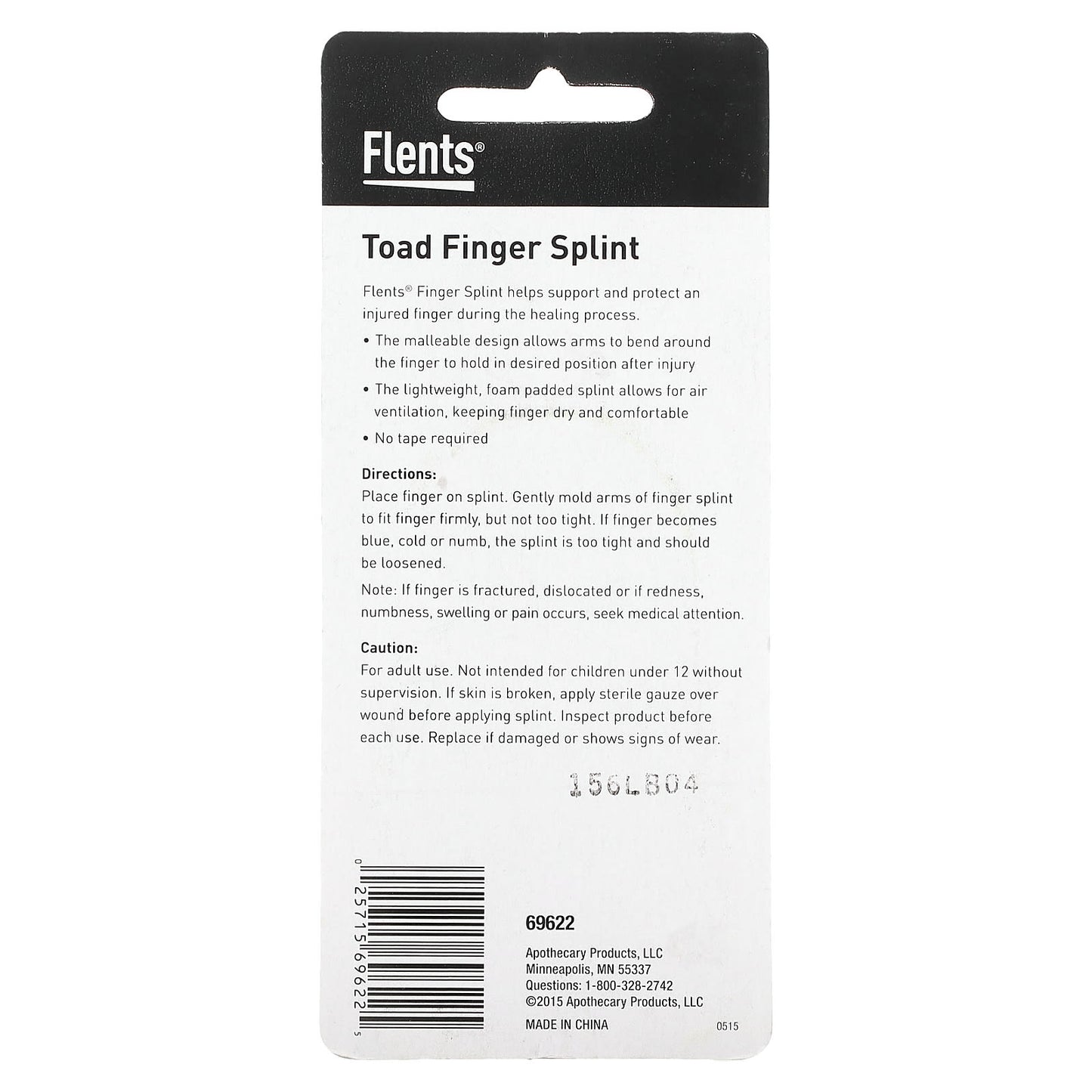 Flents, Finger Splint, Toad, Medium, 1 Piece