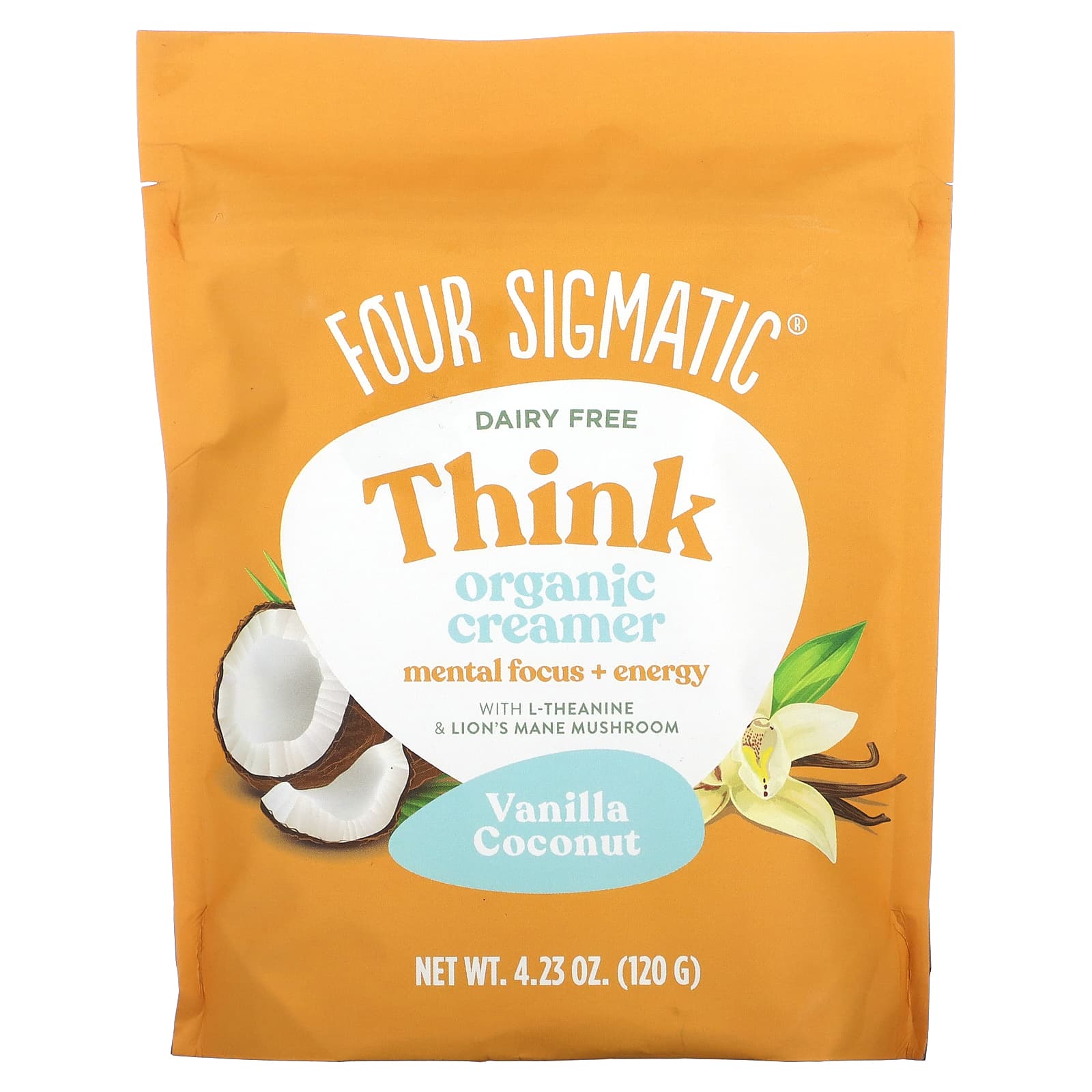 Four Sigmatic-Organic Creamer-Dairy Free-Vanilla Coconut-4.23 oz (120 g)