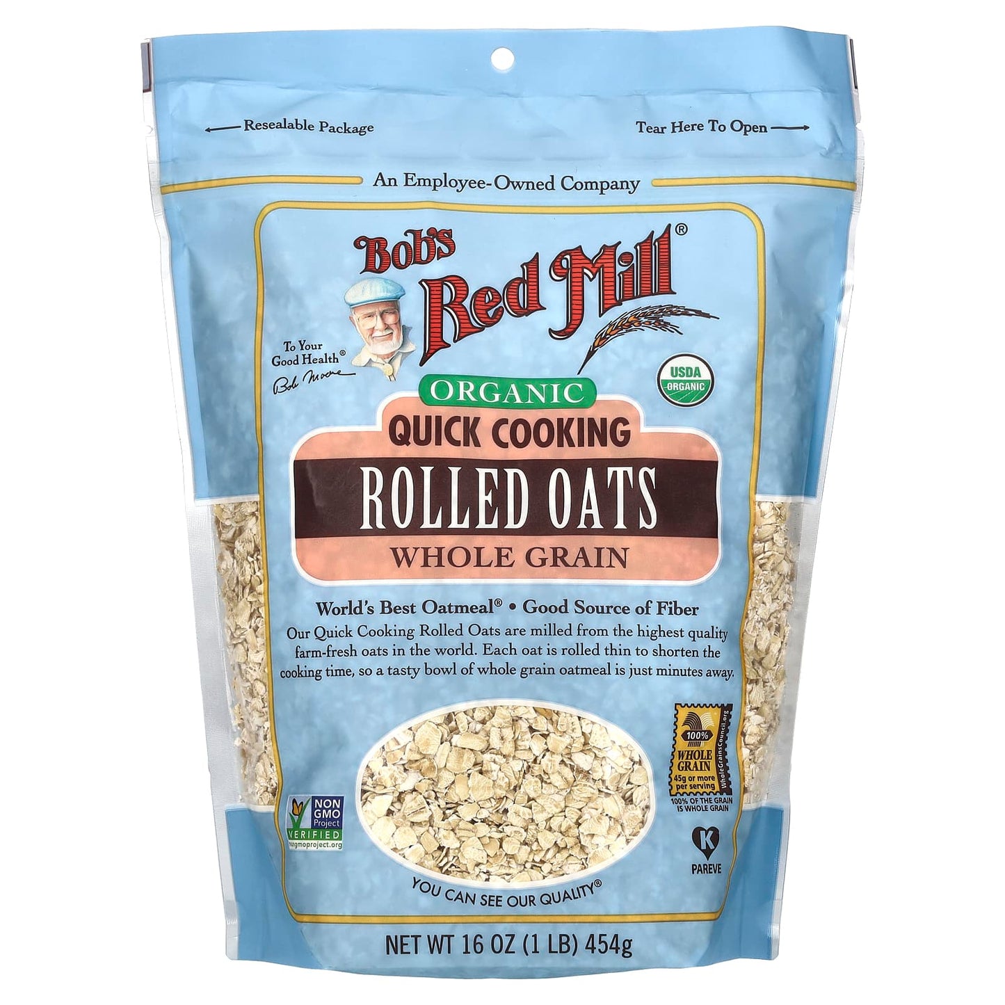 Bob's Red Mill-Organic Quick Cooking Rolled Oats-Whole Grain-16 oz (454 g)