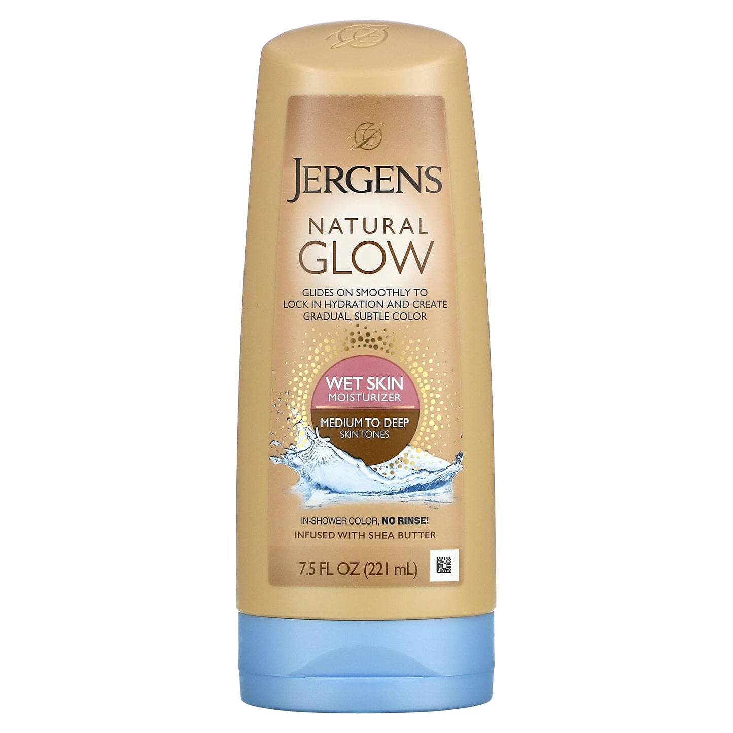 Jergens-Natural Glow-Wet Skin Moisturizer-Medium to Deep Skin Tones-7.5 fl oz (221 ml)