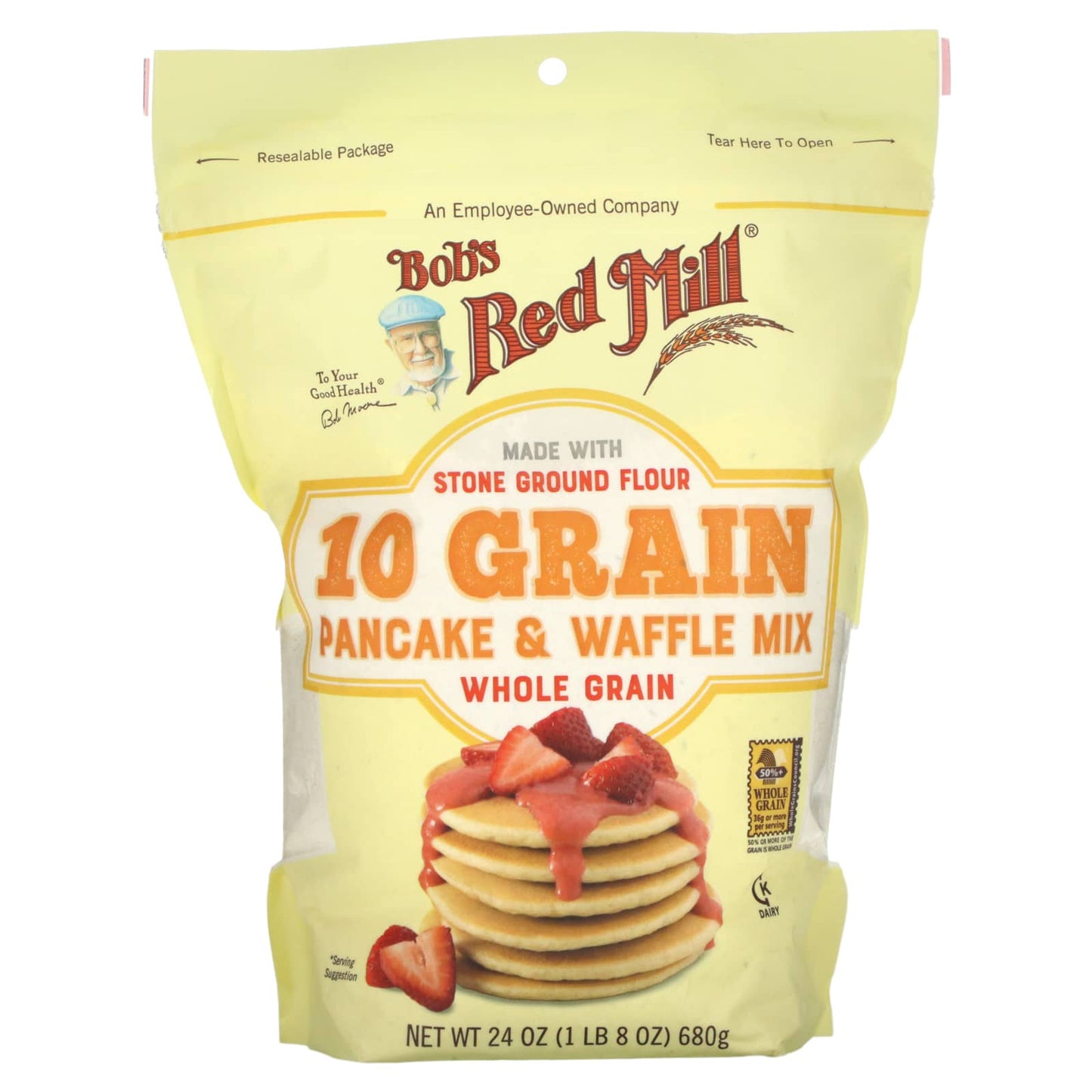 Bob's Red Mill-10 Grain Pancake & Waffle Mix-Whole Grain-24 oz (680 g)