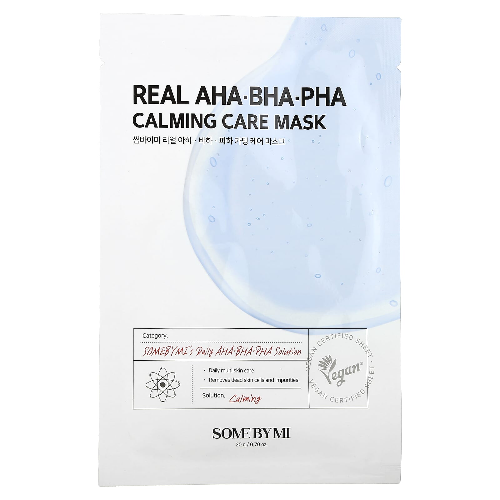 SOME BY MI-Real AHA BHA PHA Calming Care Beauty Mask-1 Sheet-0.7 oz (20 g)