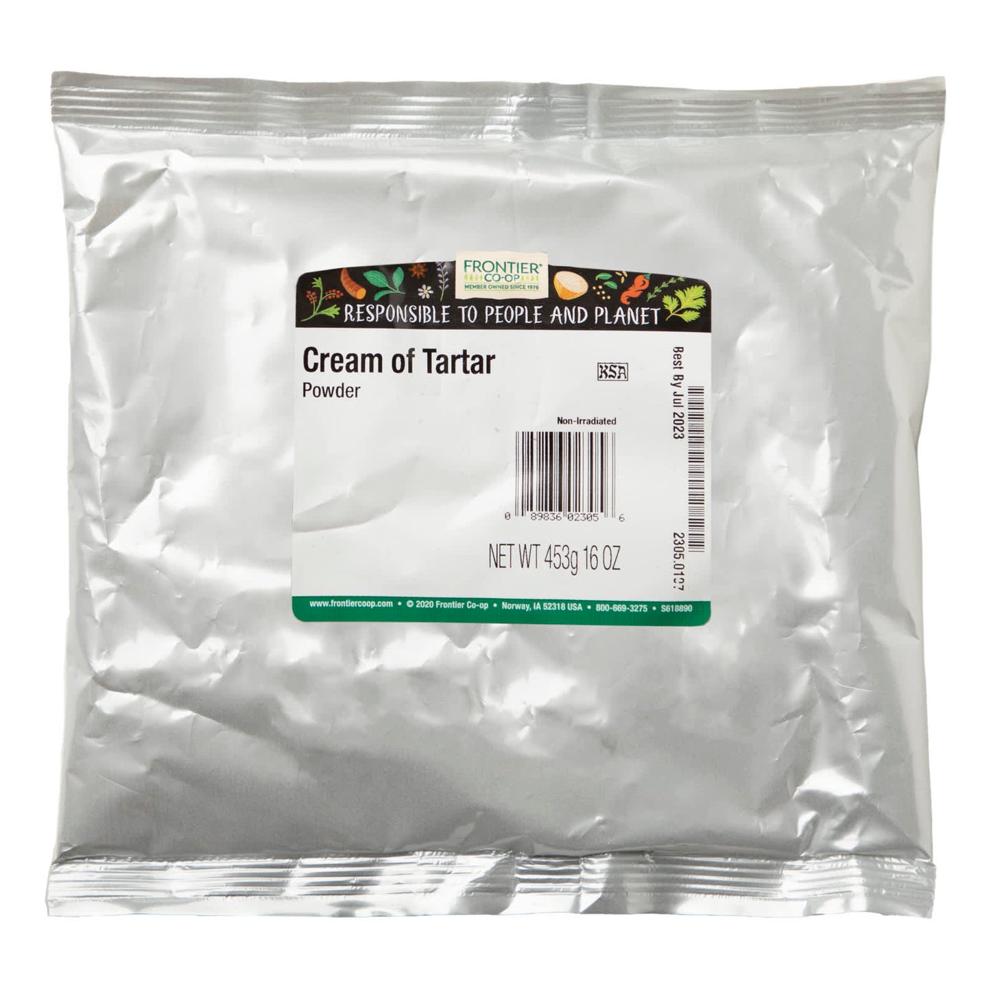 Frontier Co-op, Cream of Tartar Powder, 16 oz (453 g)