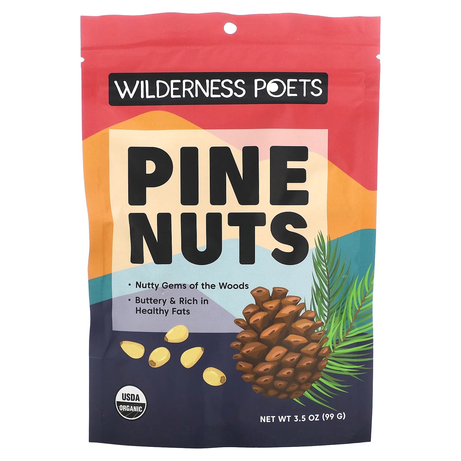 Wilderness Poets-Organic Pine Nuts-3.5 oz (99 g)