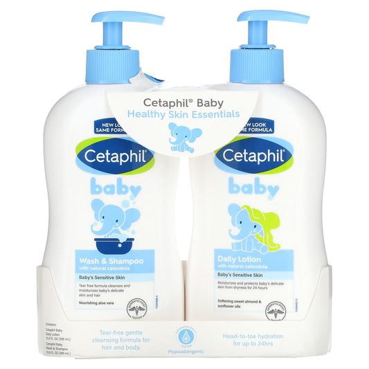 Cetaphil-Baby-Healthy Skin Essentials Set-2 Piece Set-13.5 fl oz (399 ml) Each