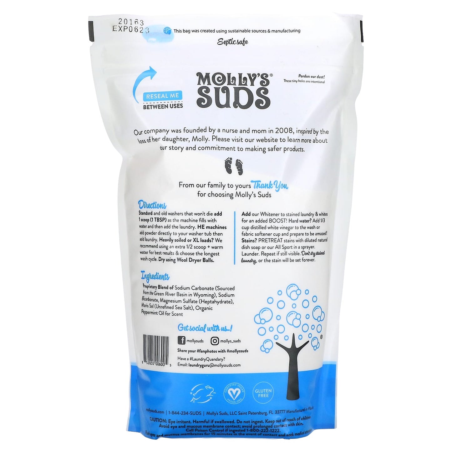 Molly's Suds, Laundry Powder, Ultra Concentrated, Peppermint, 80.25 oz (2.275 kg)