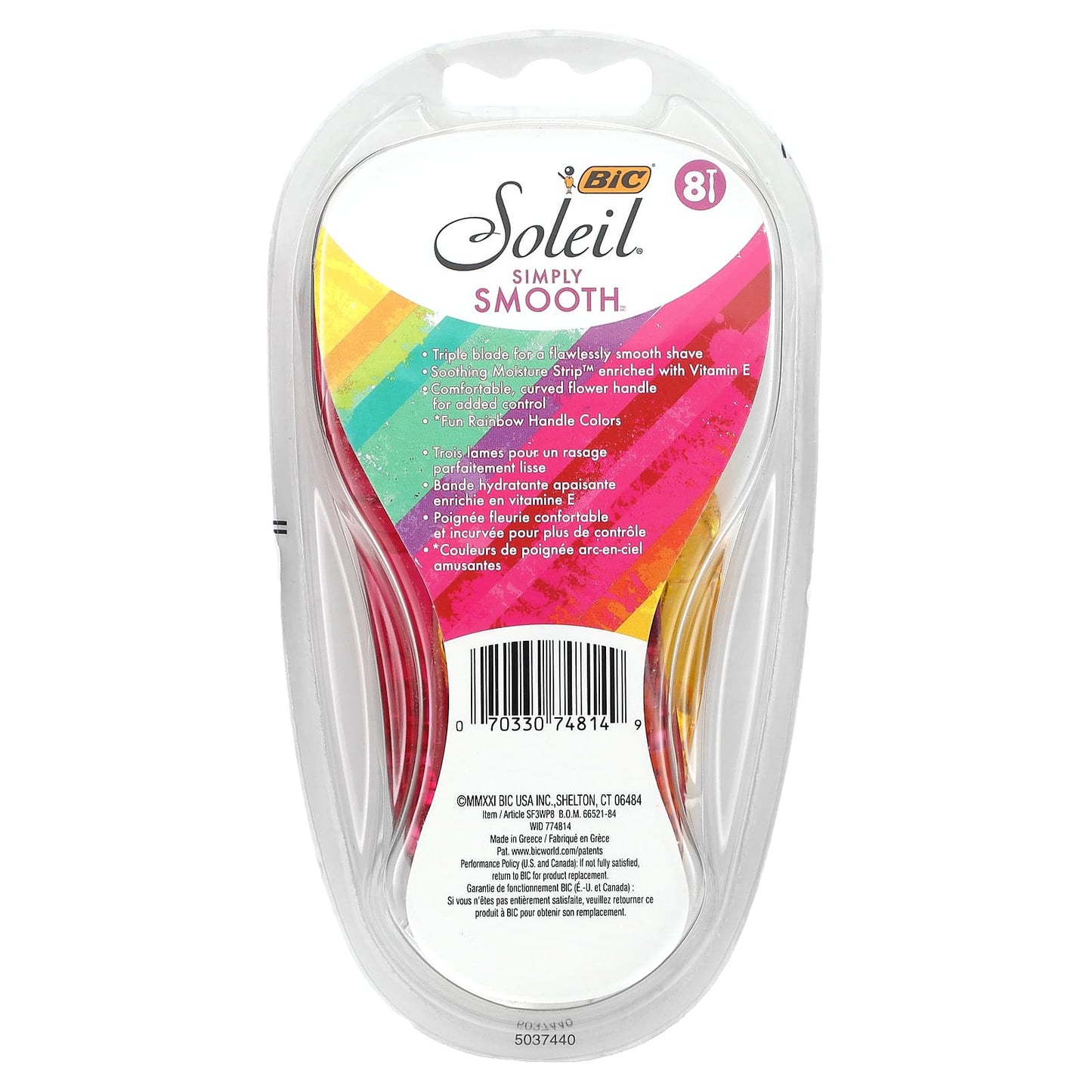 BIC, Soleil Simply Smooth, Disposable Razors, 8 Razors