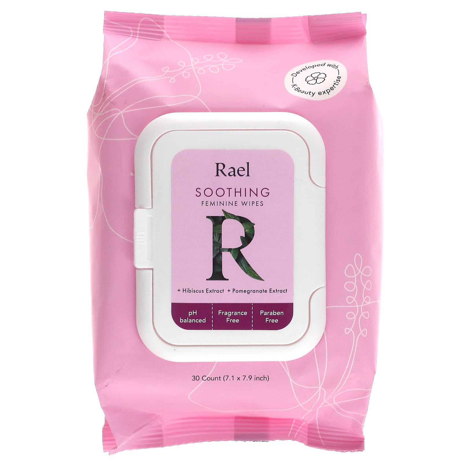 Rael-Soothing Feminine Wipes-Fragrance Free-30 Count