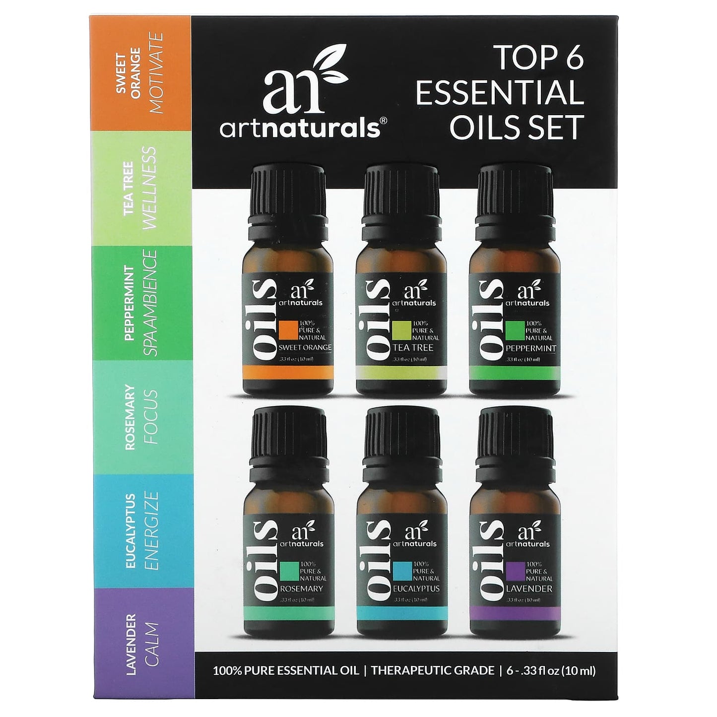 artnaturals-Top 6 Essential Oils Set-6 Piece Set-.33 fl oz (10 ml) Each