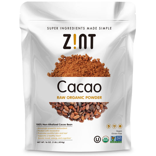 Zint-Raw Organic Cacao Powder-16 oz (454 g)