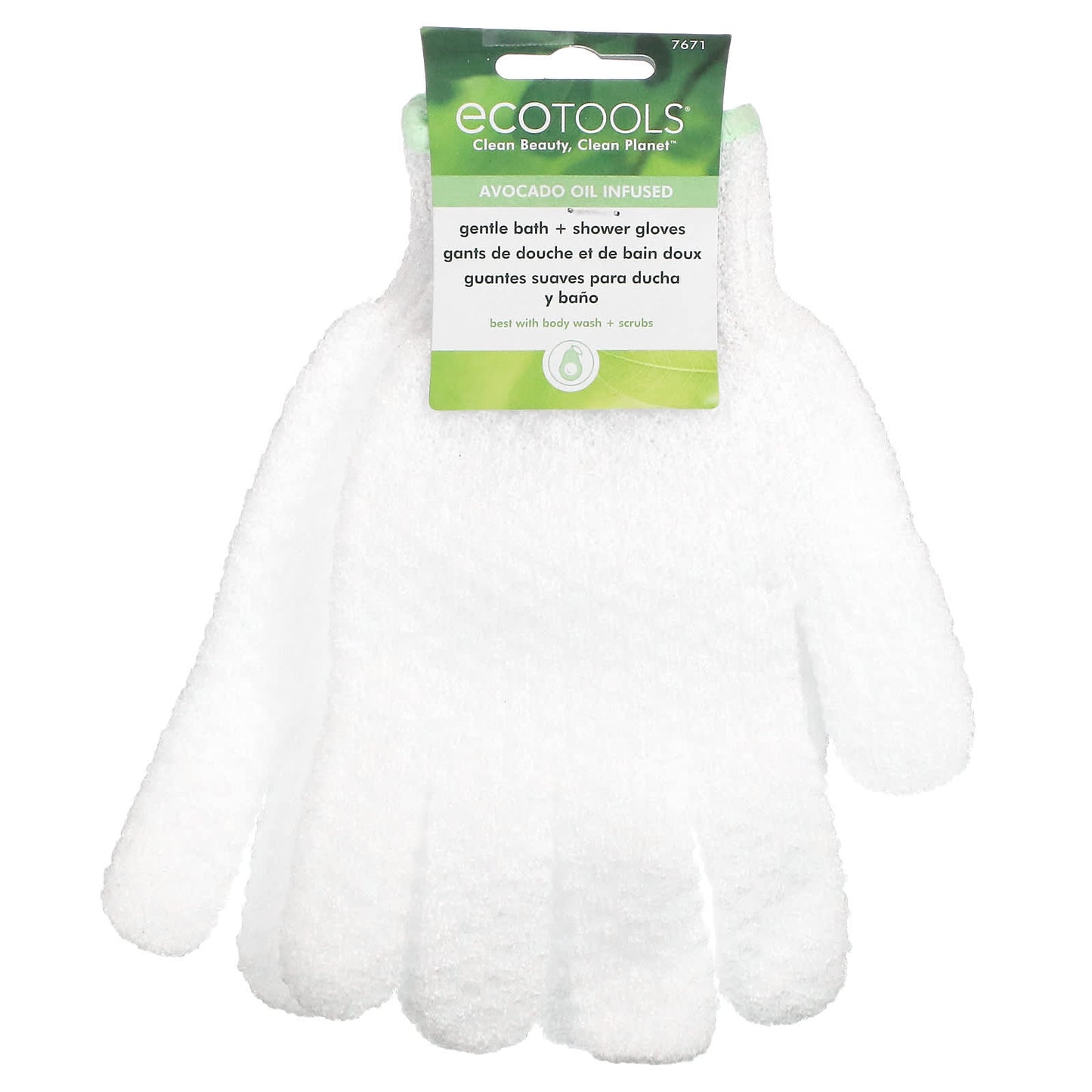 EcoTools-Gentle Bath + Shower Gloves-Avocado Oil Infused-1 Pair