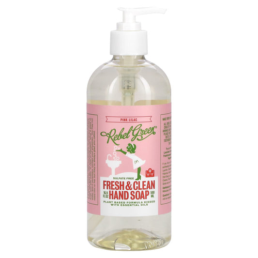 Rebel Green-Fresh &  Clean Hand Soap-Pink Lilac-16.9 fl oz (500 ml)