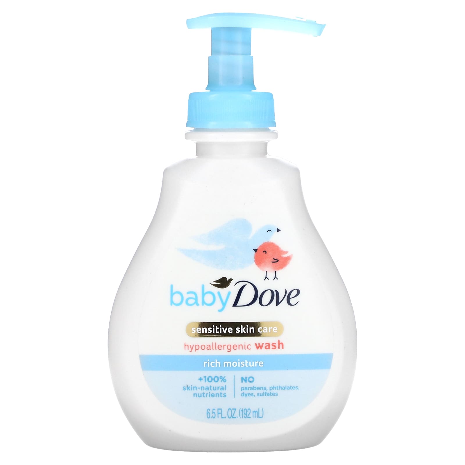 Dove-Baby-Sensitive Skin Care-Hypoallergenic Wash-Rich Moisture-6.5 fl oz (192 ml)